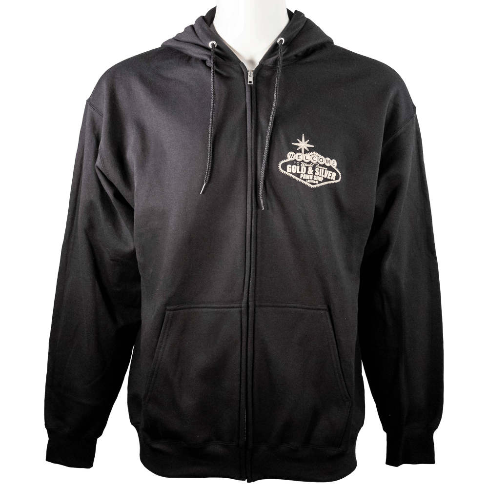 G&S Las Vegas Sign Black Zip-Up Hoodie G S Pawn Small