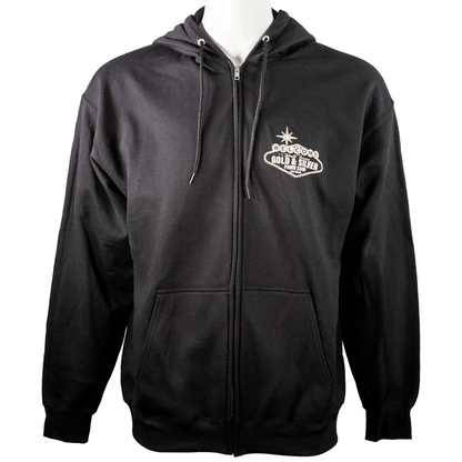 G&S Las Vegas Sign Black Zip-Up Hoodie G S Pawn Small