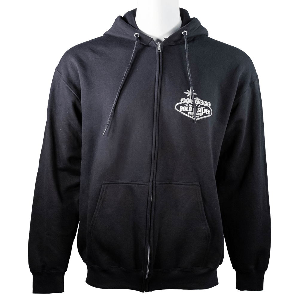 G&S Las Vegas Skyline Black Zip-Up Hoodie G S Pawn Small