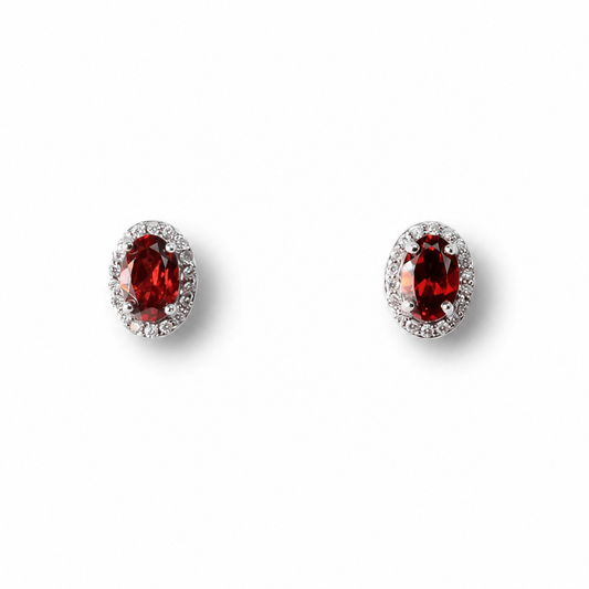 14K White Gold Garnet & Diamond Halo Stud Earrings
Gold & Silver Pawn Shop