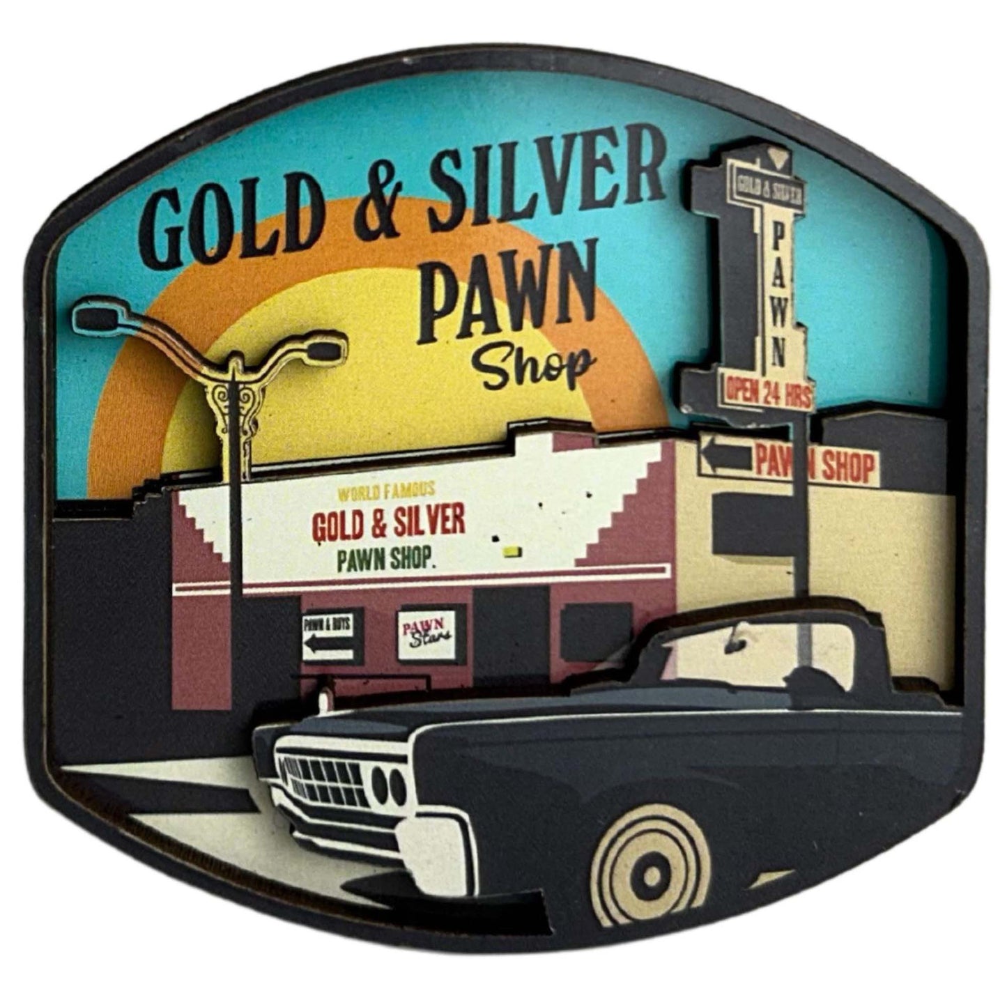 Gold & Silver Pawn Shop 3D Magnet Front