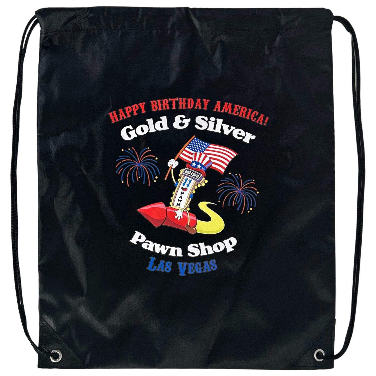 Gold & Silver Pawn Shop 4th of July Drawstring Bag ZOOM