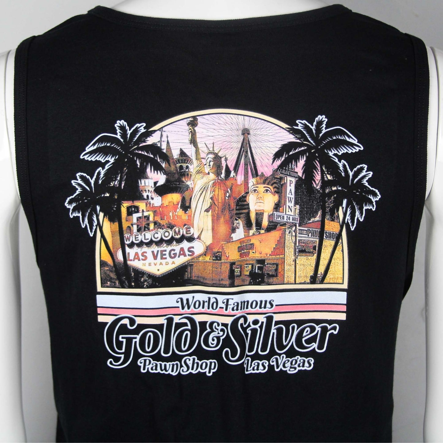 Gold & Silver Pawn Shop Black Palm Tree Tank Top Graphic
