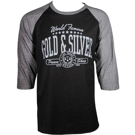 Gold & Silver Pawn Shop Black & Grey Reglan Sleeve T-Shirt