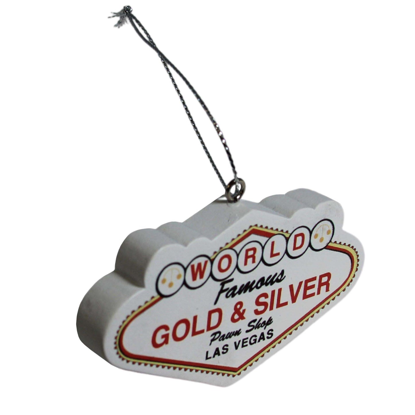 Gold & Silver Pawn Shop Vegas Sign Christmas Ornament