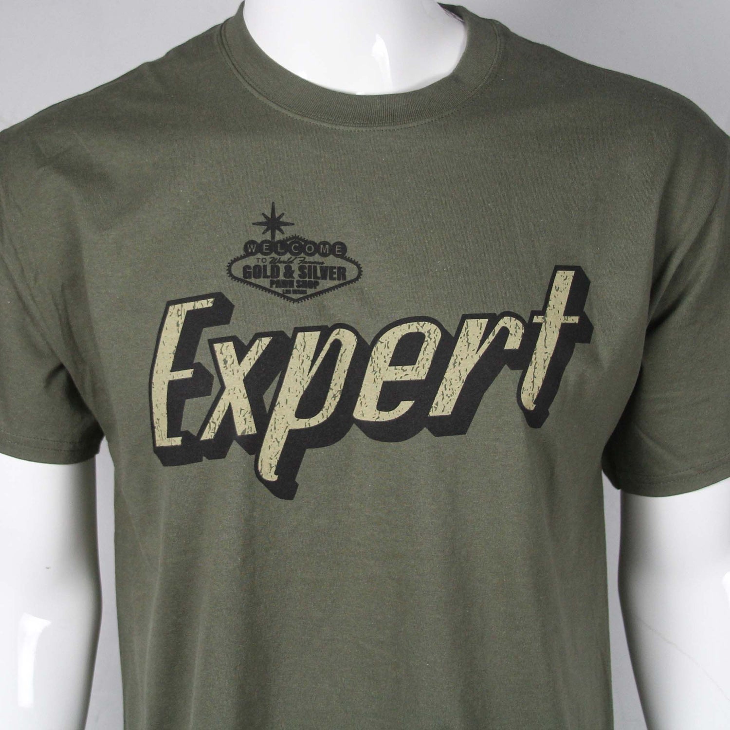 Gold & Silver Pawn Shop "Expert" Round Neck T-Shirt Front