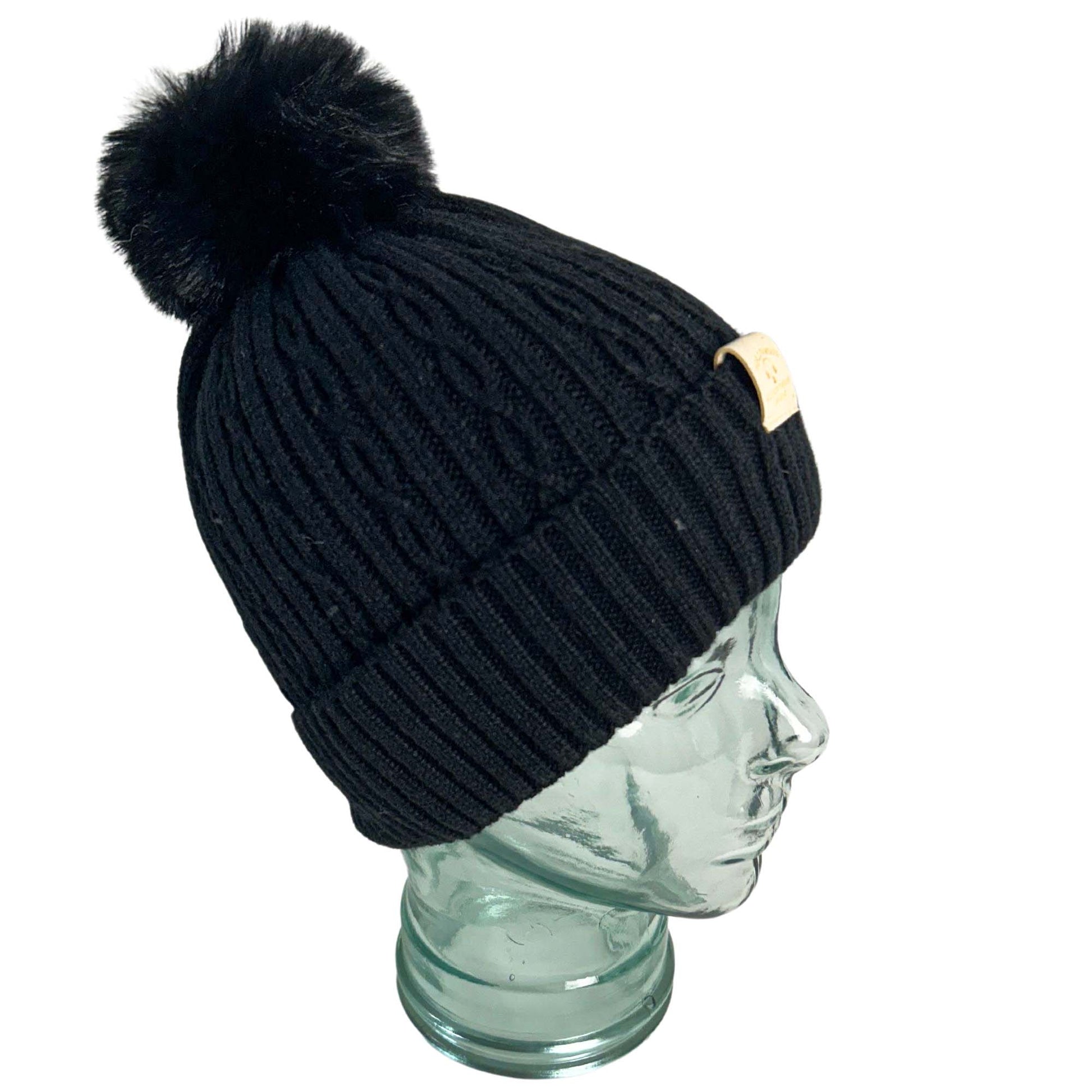 Gold & Silver Pawn Shop Knit Pom Pom Beanie Right