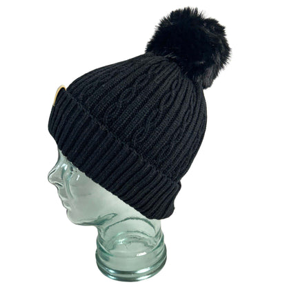 Gold & Silver Pawn Shop Knit Pom Pom Beanie Left