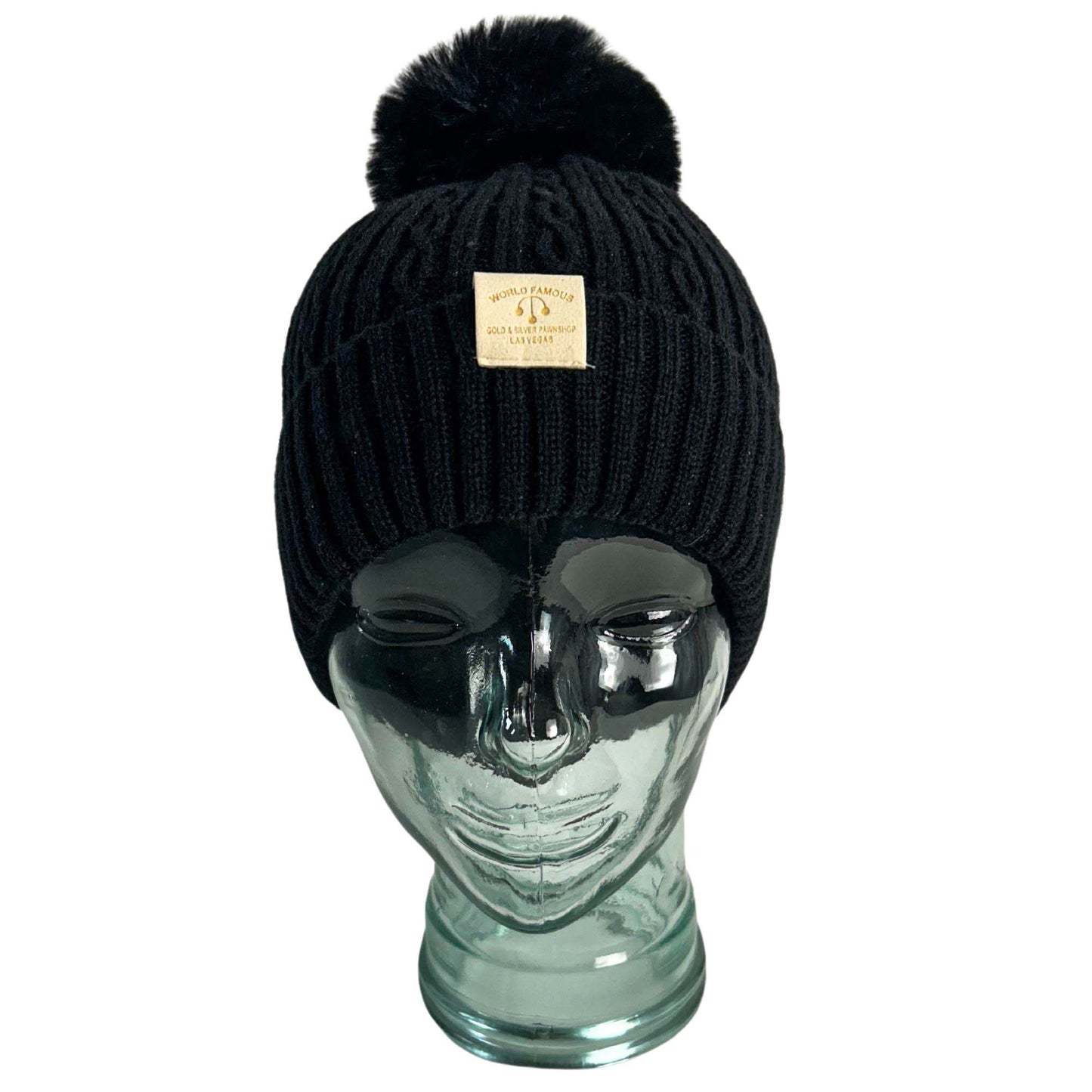 Gold & Silver Pawn Shop Knit Pom Pom Beanie ZOOM