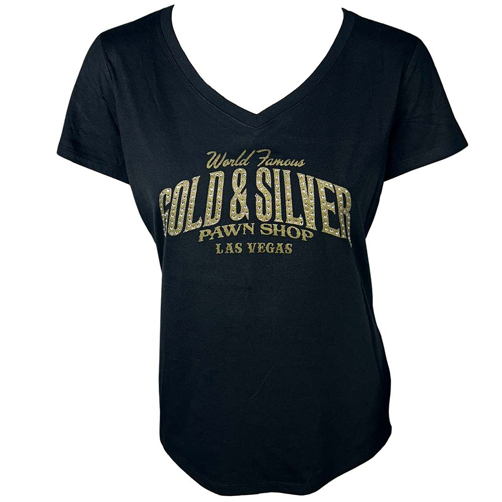 Gold & Silver Pawn Shop Ladies Rhinestone T-Shirt Thumbnail