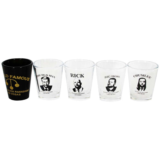 Gold & Silver Pawn Shop Set of 5 Shot Glasses Thumbnail