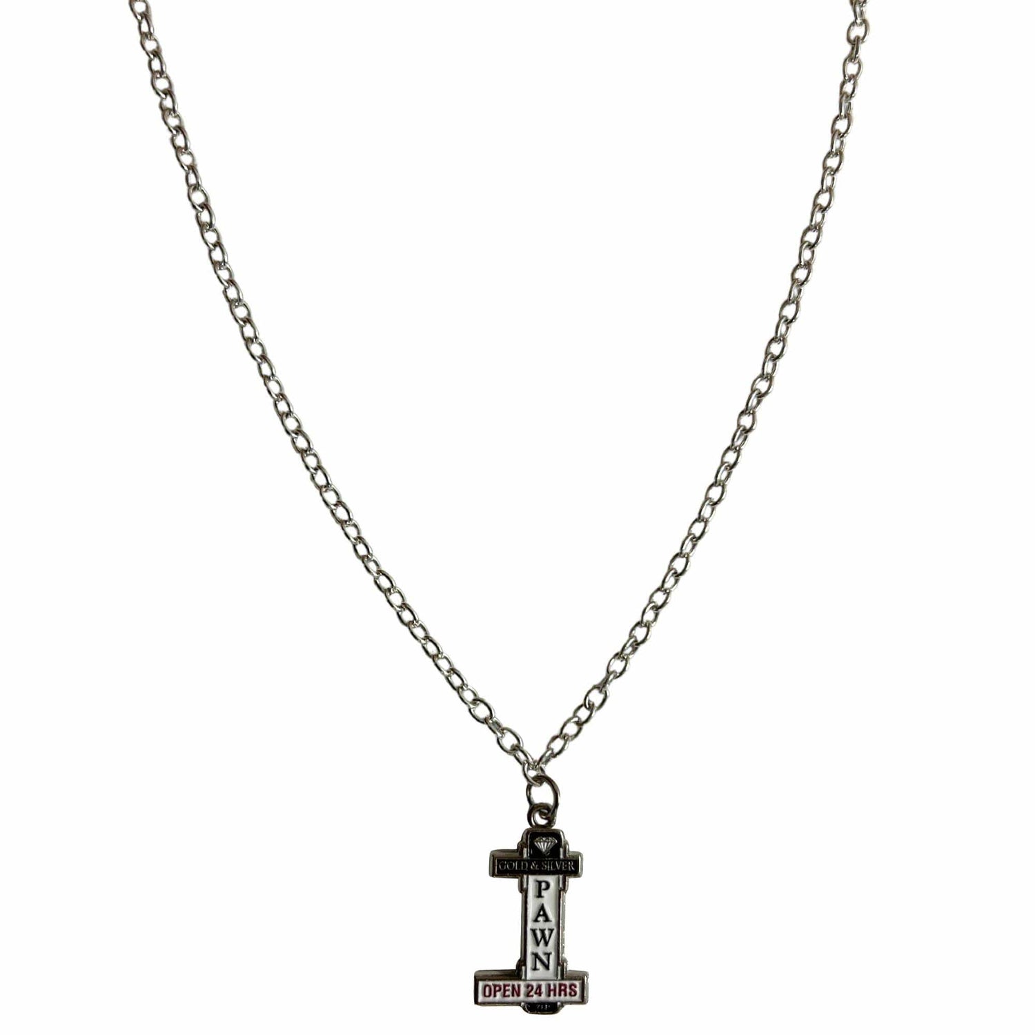 Gold & Silver Pawn Shop Sign Necklace ZOOM