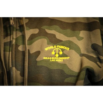 Gold & Silver Pawn Shop Zip-Up Camo Hoodie