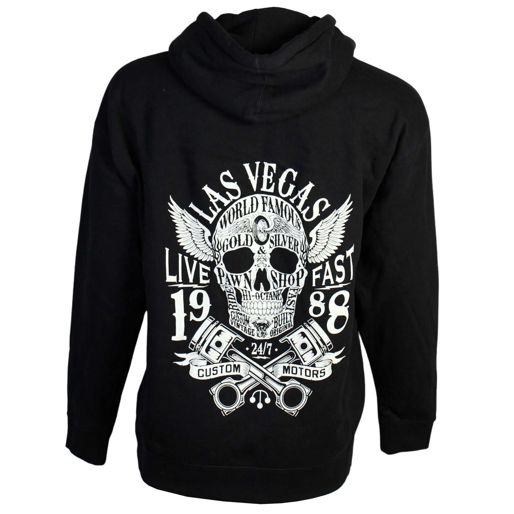 Gold & Silver Pawn Shop Zip-Up Skull Hoodie Back