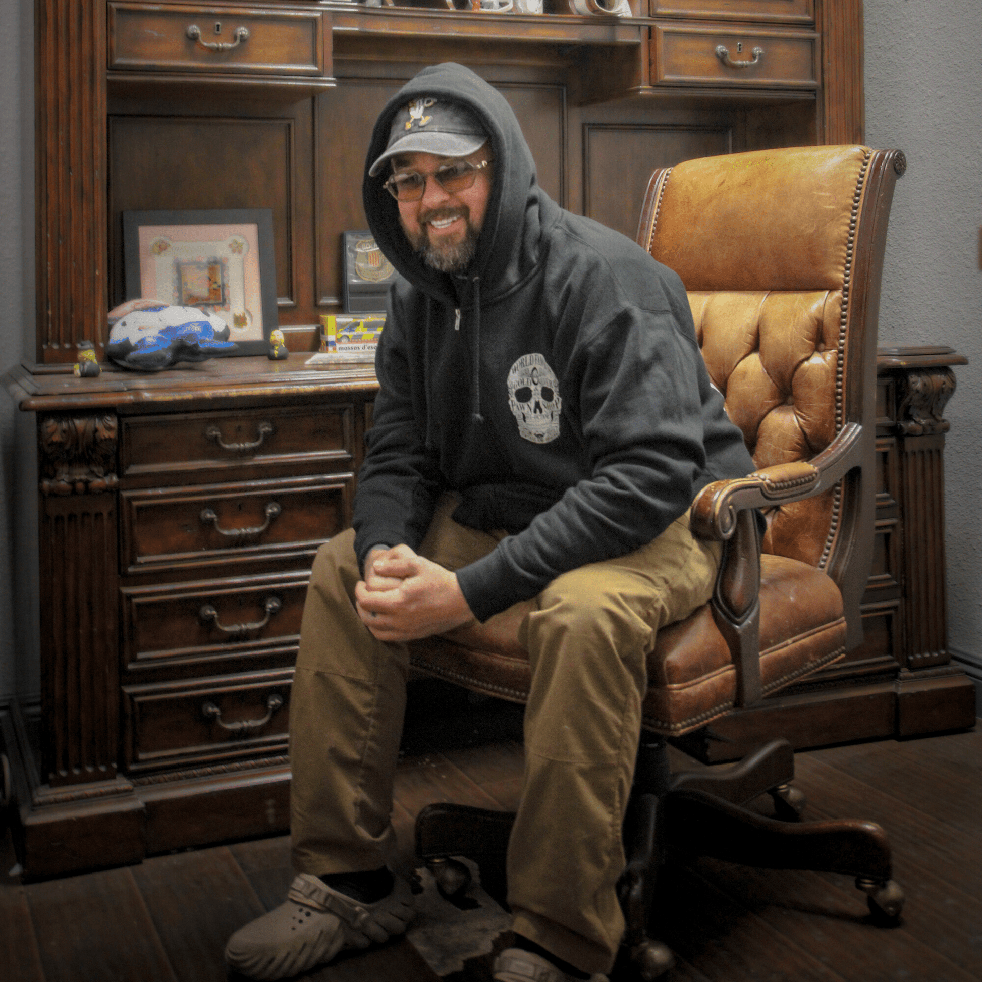 Gold & Silver Pawn Shop Zip-Up Skull Hoodie Chumlee