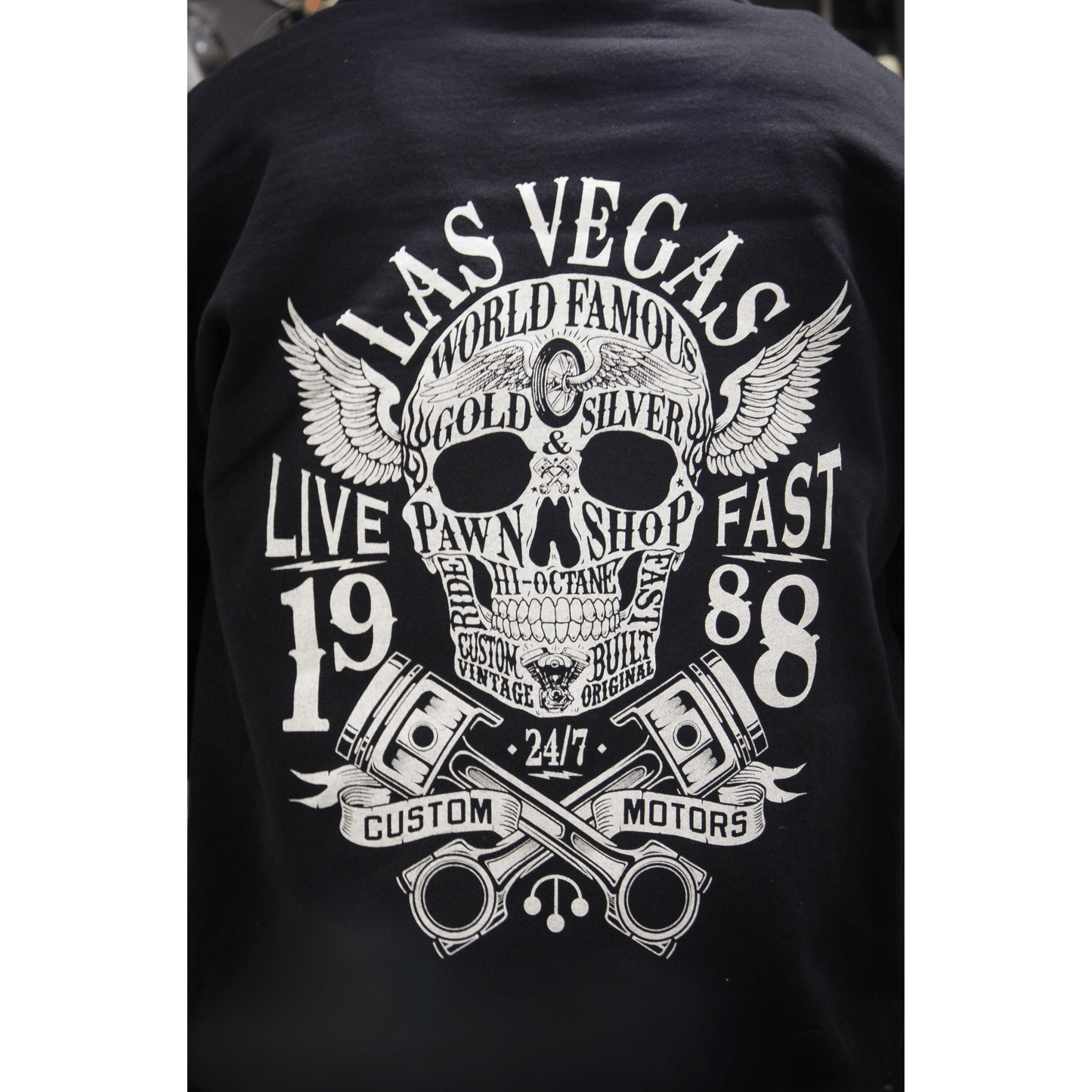 Gold & Silver Pawn Shop Zip-Up Skull Hoodie Rear Skull