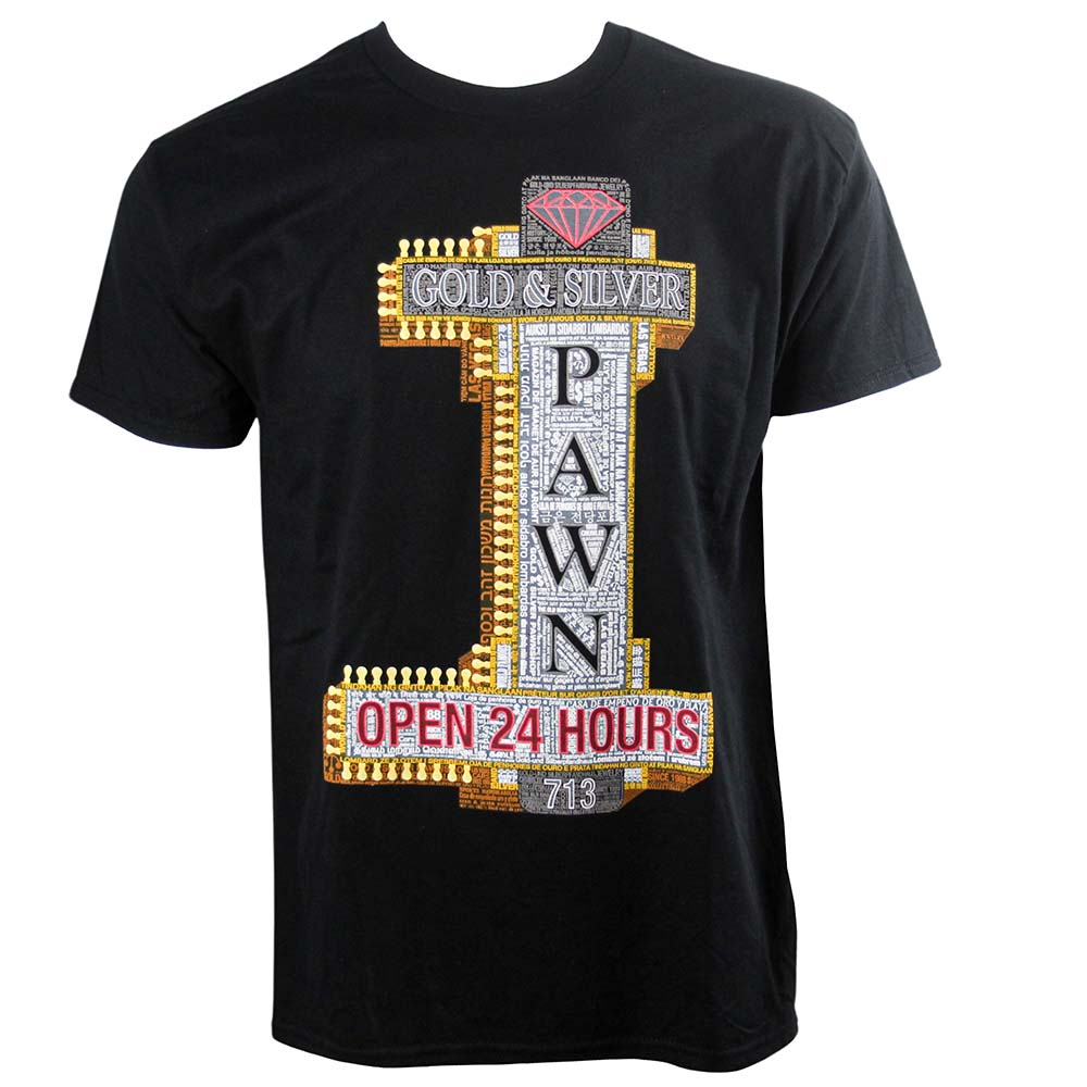Gold & Silver Pawn Shop Sign Round Neck T-Shirt Graphic