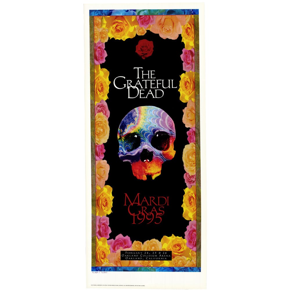 The Grateful Dead: Mardi Gras, 1995, Original Concert Poster Art Gold & Silver Pawn Shop