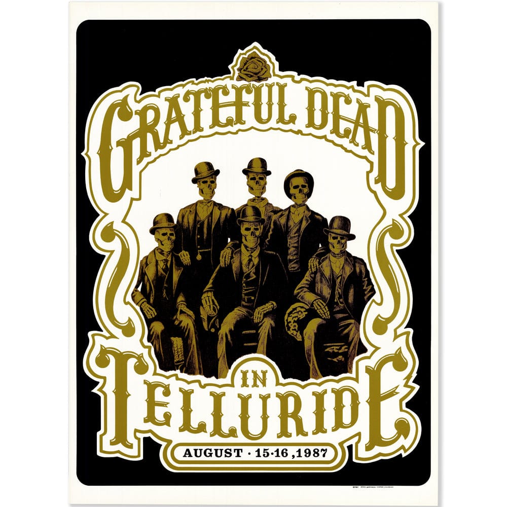 The Grateful Dead: Telluride 1987, Original Second Printing Poster Art Gold & Silver Pawn Shop