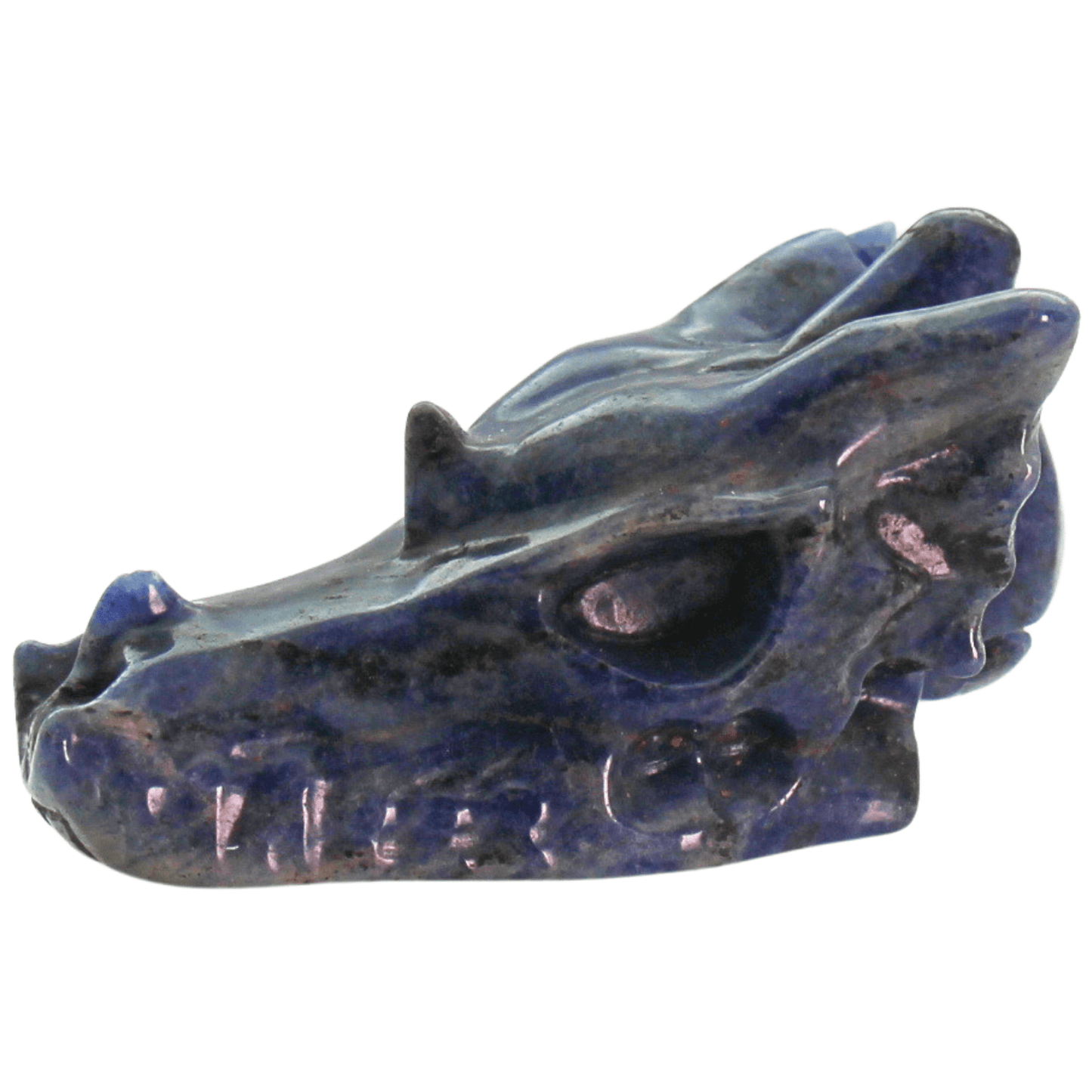 Hand Carved Dragon Head Art Gold & Silver Pawn Shop Sodalite