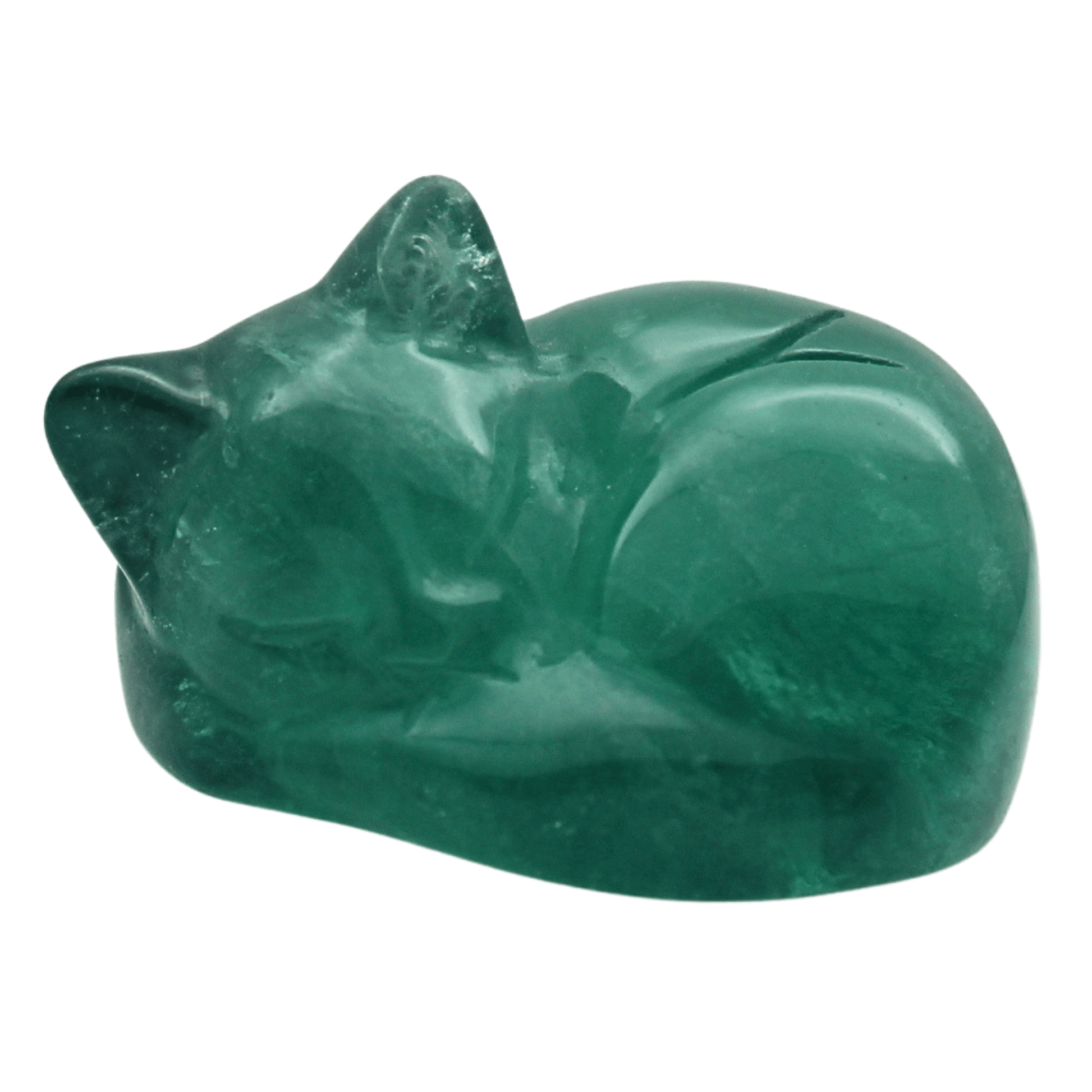 Hand Carved Sleeping Cat Art Gold & Silver Pawn Shop