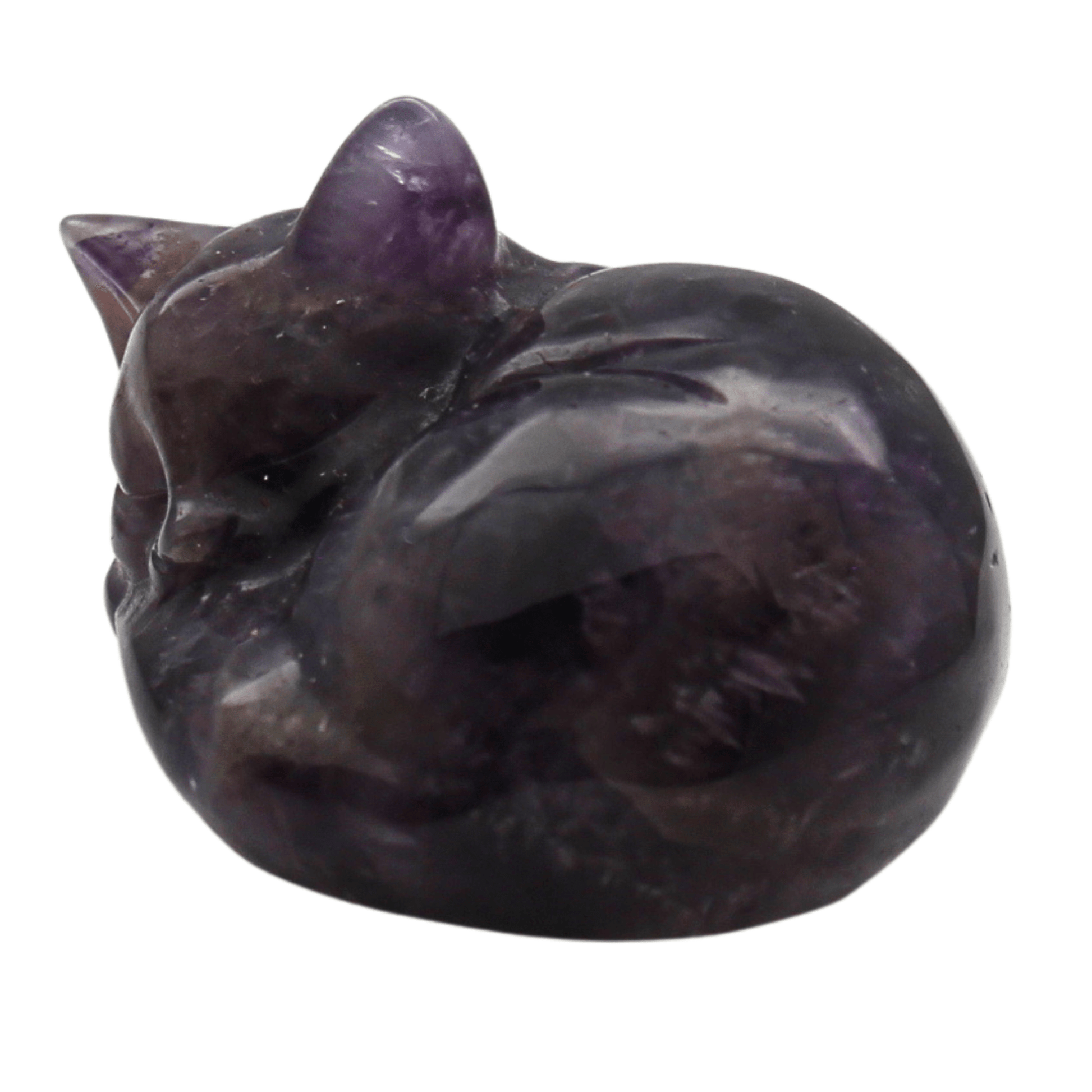 Hand Carved Sleeping Cat Art Gold & Silver Pawn Shop