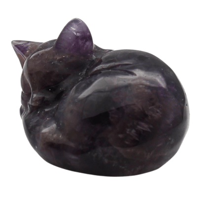 Hand Carved Sleeping Cat Art Gold & Silver Pawn Shop