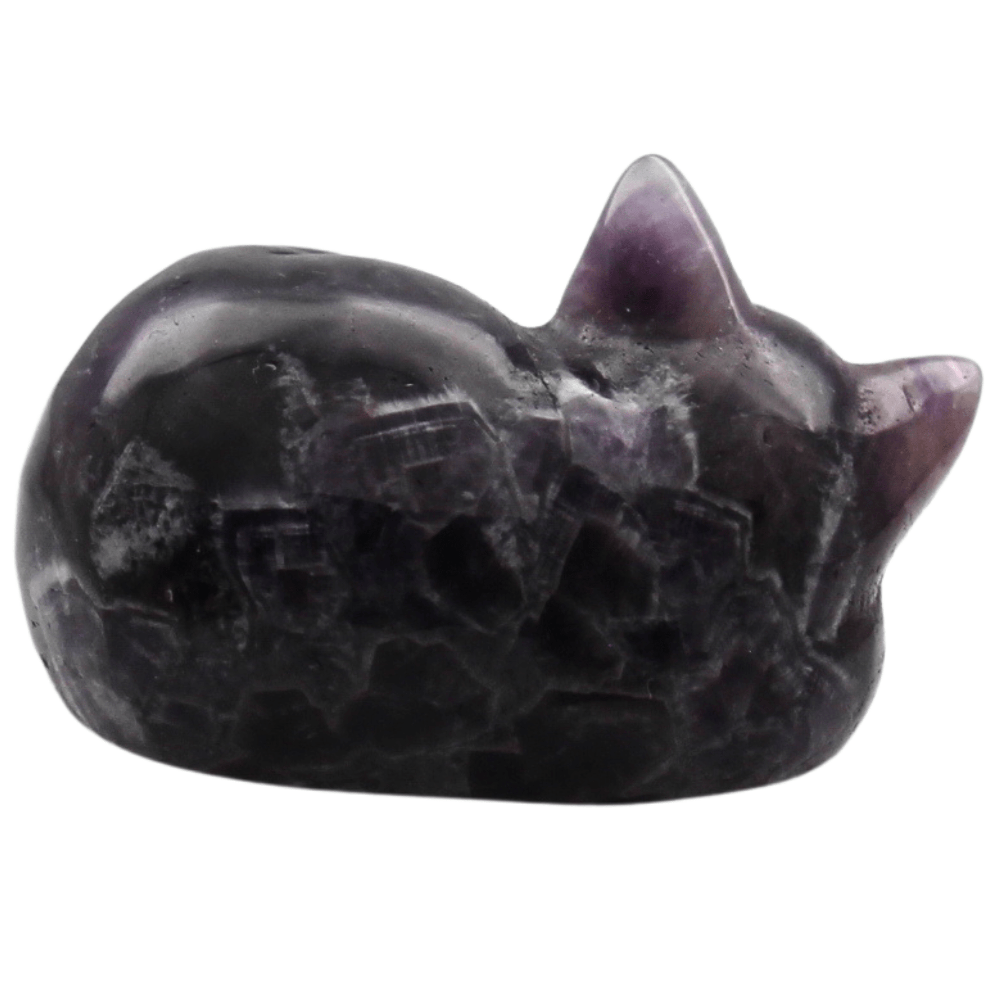 Hand Carved Sleeping Cat Art Gold & Silver Pawn Shop