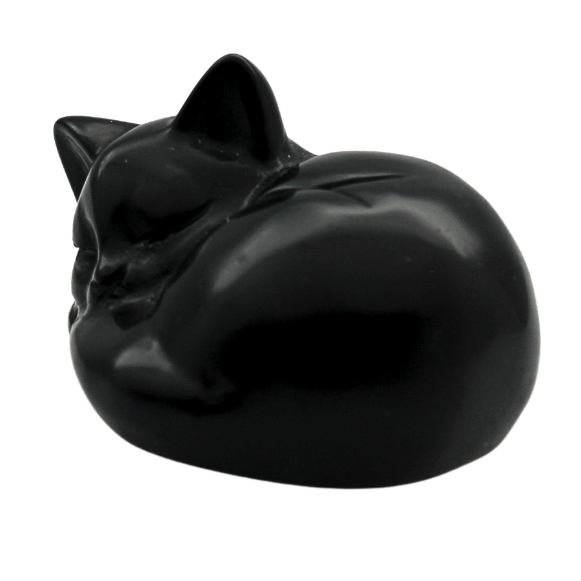 Hand Carved Sleeping Cat Art Gold & Silver Pawn Shop