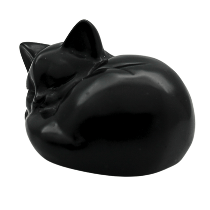 Hand Carved Sleeping Cat Art Gold & Silver Pawn Shop