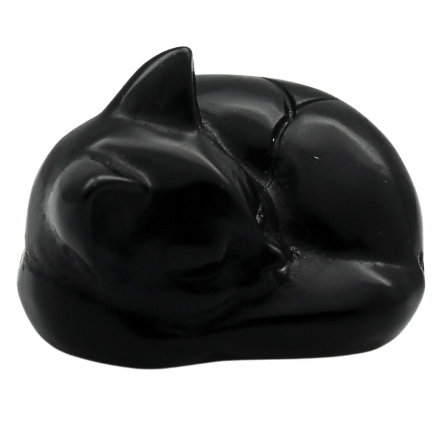Hand Carved Sleeping Cat Art Gold & Silver Pawn Shop