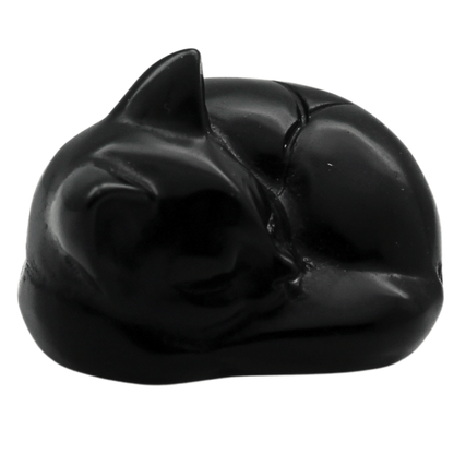 Hand Carved Sleeping Cat Art Gold & Silver Pawn Shop