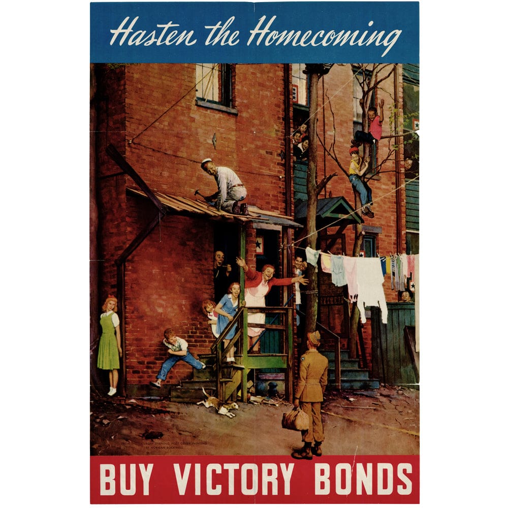 Norman Rockwell: Original "Hasten the Homecoming" Victory Bonds Poster, 1945 Art G S Pawn