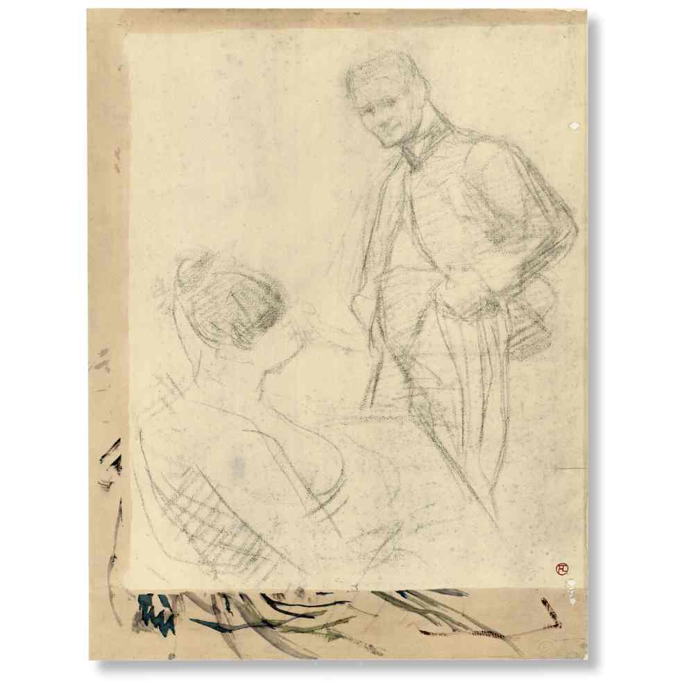 Henri de Toulouse-Lautrec Artwork; Dessin au Fusain Thumbnail