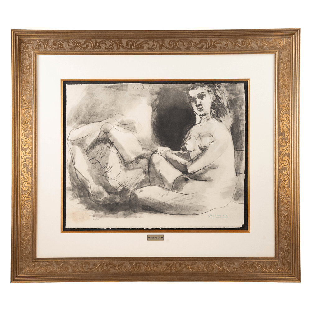 Pablo Picasso: Homme Couché et Femme Assise, La Flûte Double Art G S Pawn