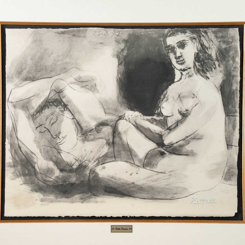 Pablo Picasso: Homme Couché et Femme Assise, La Flûte Double Art G S Pawn