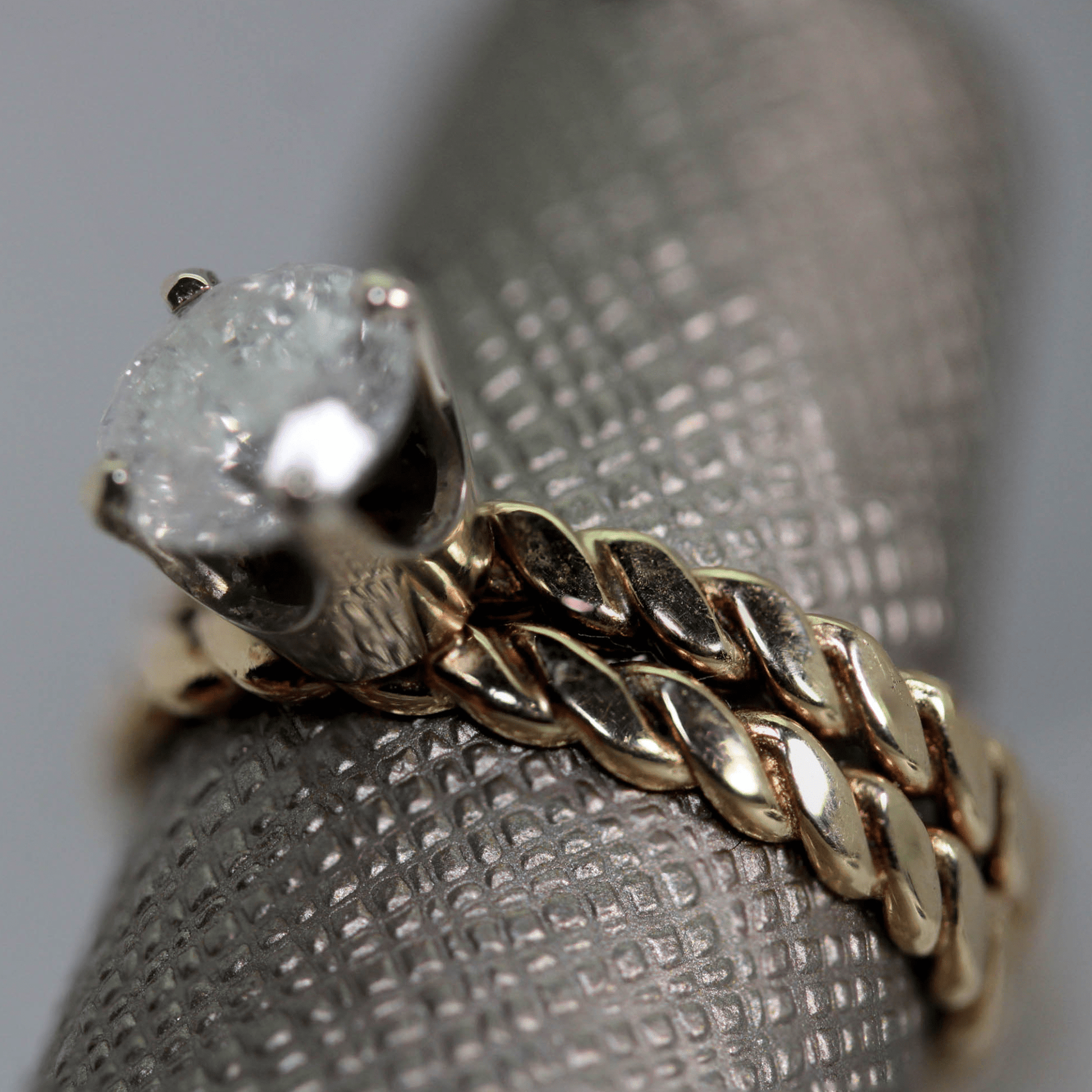 Diamond Ring with Braided 14k Band Gold & Silver Pawn Shop