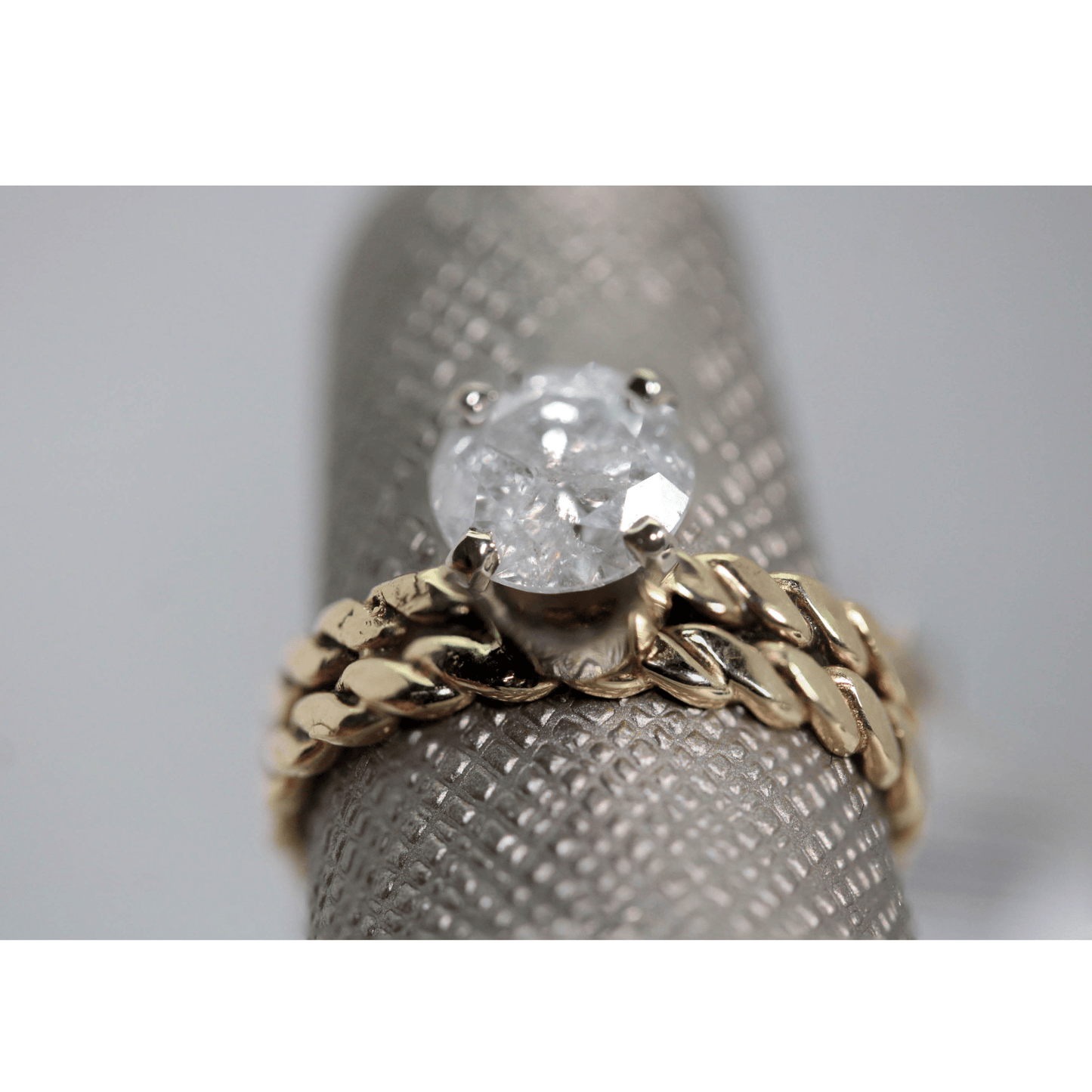 Diamond Ring with Braided 14k Band Gold & Silver Pawn Shop