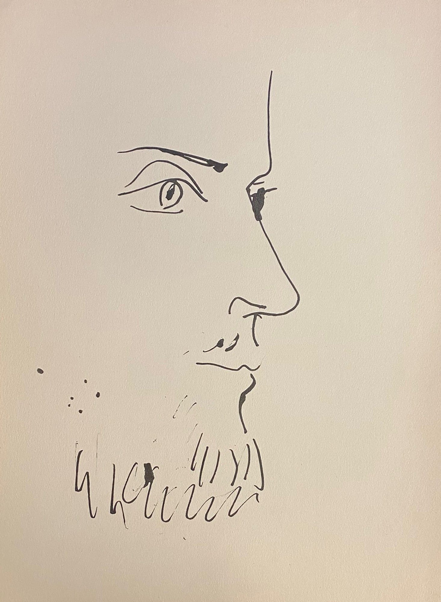 Pablo Picasso; Visage d’homme, profil droit zoom
