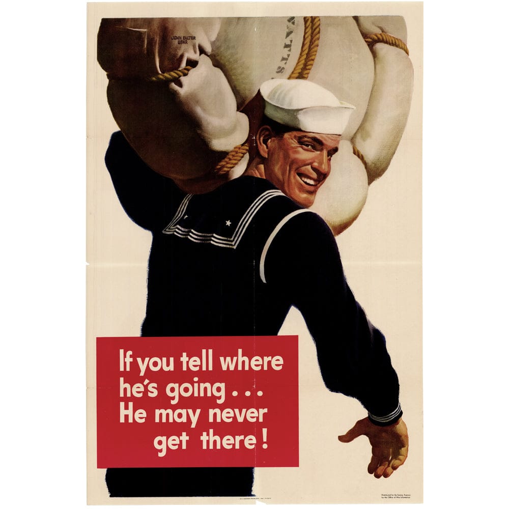 John Falter: Original "If you tell where he's going..." 1943 O-556163 Art G S Pawn