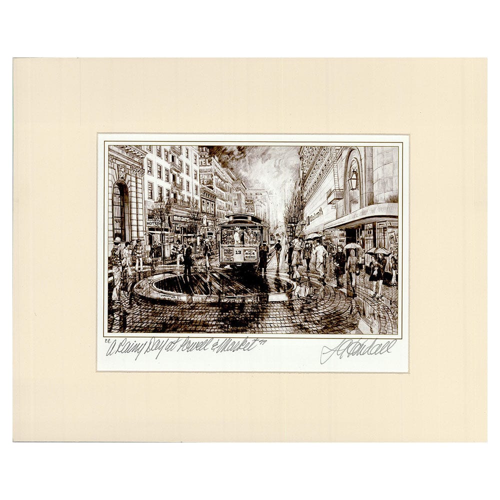 J.A. Kendall: A Rainy Day At Powell and Market Art G S Pawn