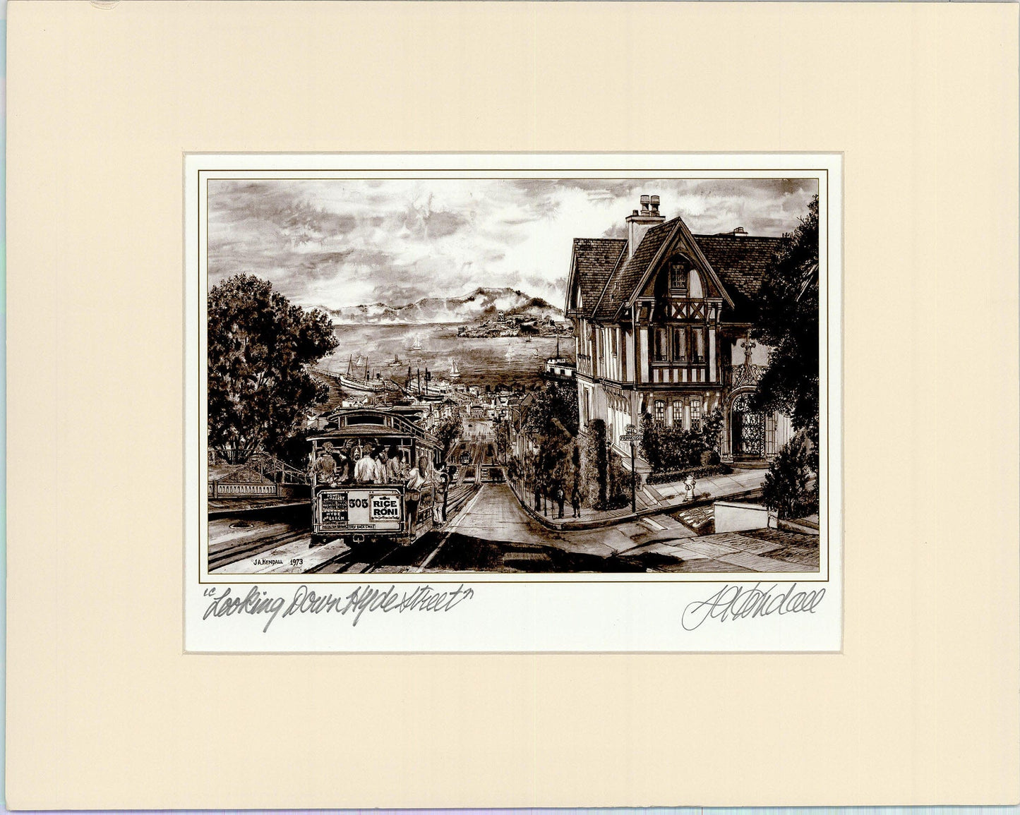 J.A. Kendall: Looking Down Hyde Street Art G S Pawn