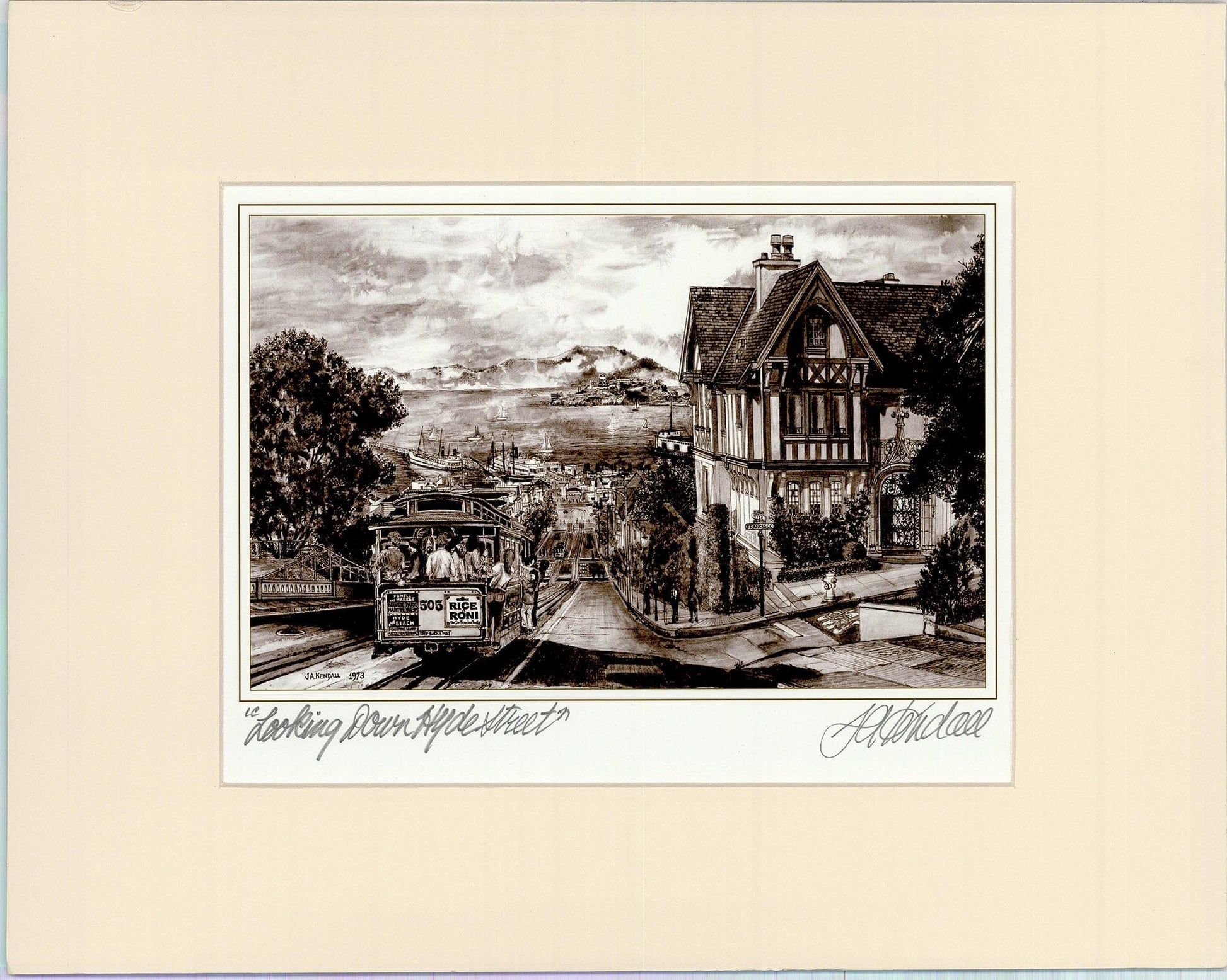 J.A. Kendall: Looking Down Hyde Street Art G S Pawn