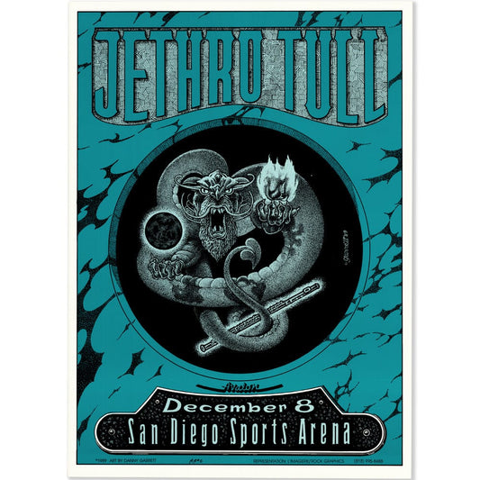 Jethro Tull: Rock Island Tour, San Diego 1989, Original Concert Poster Art Gold & Silver Pawn Shop