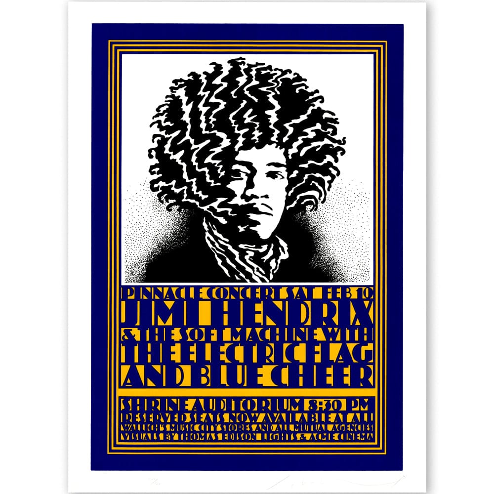 Jimi Hendrix: Electric Flag Hand Signed Lithograph AOR 3.72 Art Gold & Silver Pawn Shop