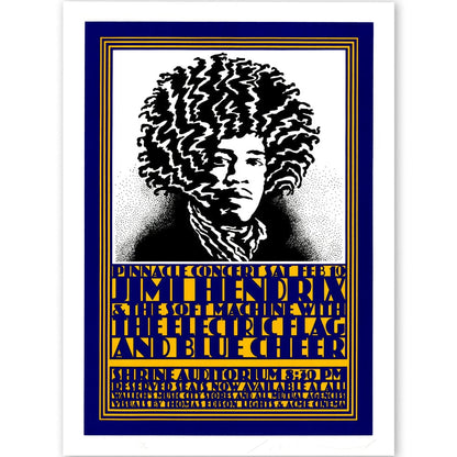 Jimi Hendrix: Electric Flag Hand Signed Lithograph AOR 3.72 Art Gold & Silver Pawn Shop