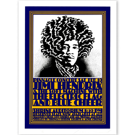 Jimi Hendrix: Electric Flag Hand Signed Lithograph AOR 3.72 Art Gold & Silver Pawn Shop