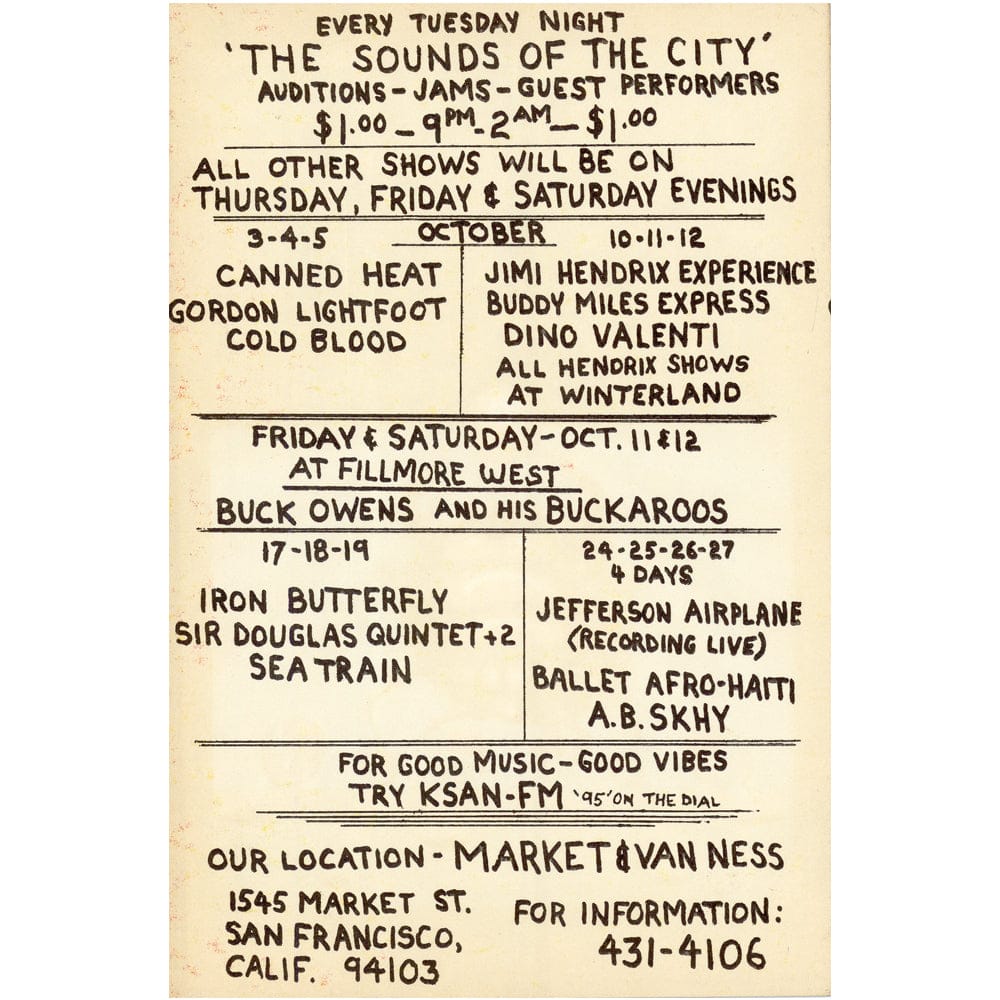 Jimi Hendrix: Original 1968 Postcard BG140 Art Gold & Silver Pawn Shop