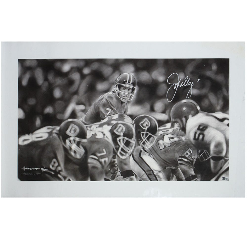 John Elway NFL Signed Canvas Print Beckett