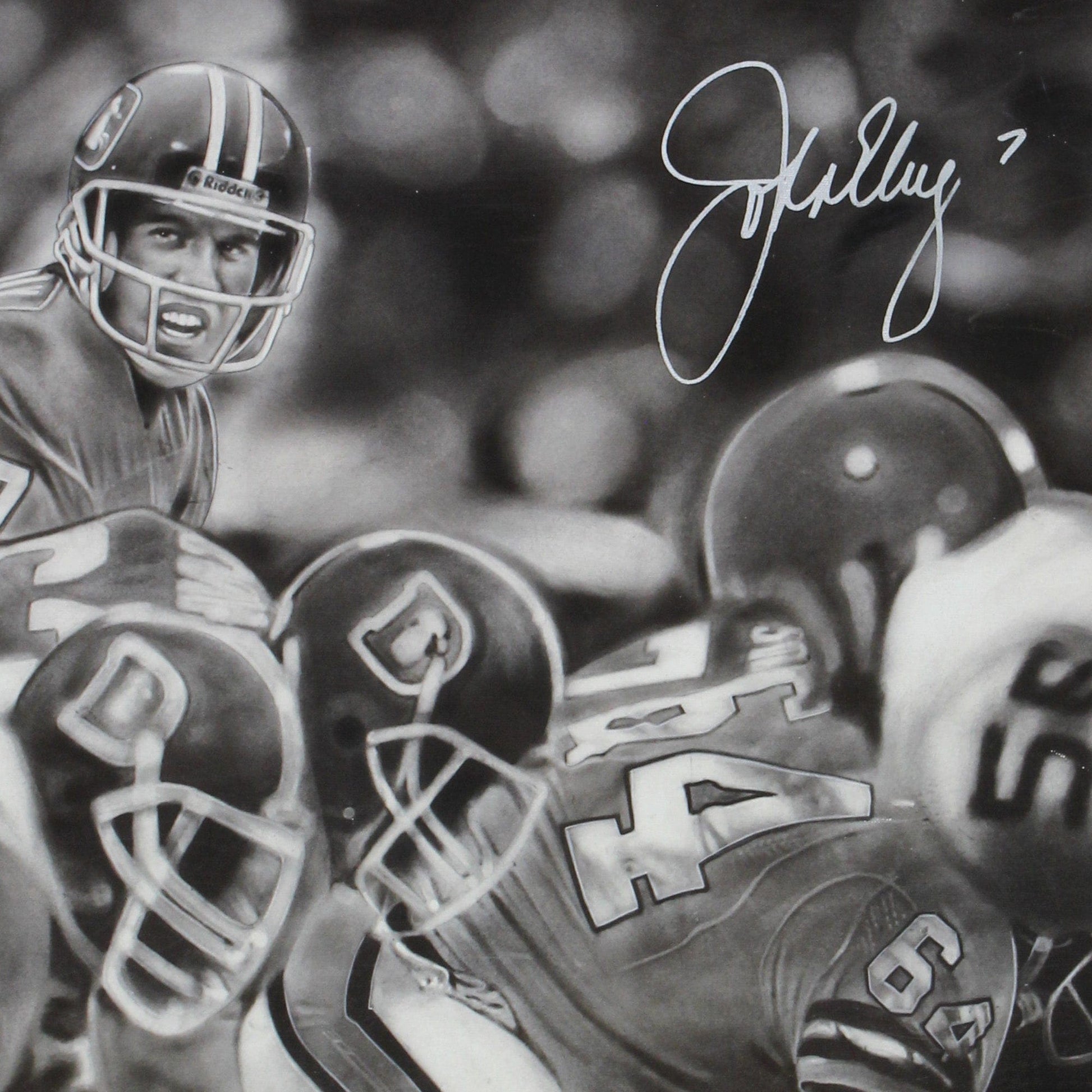 John Elway NFL Signed Canvas Print Beckett Zoom